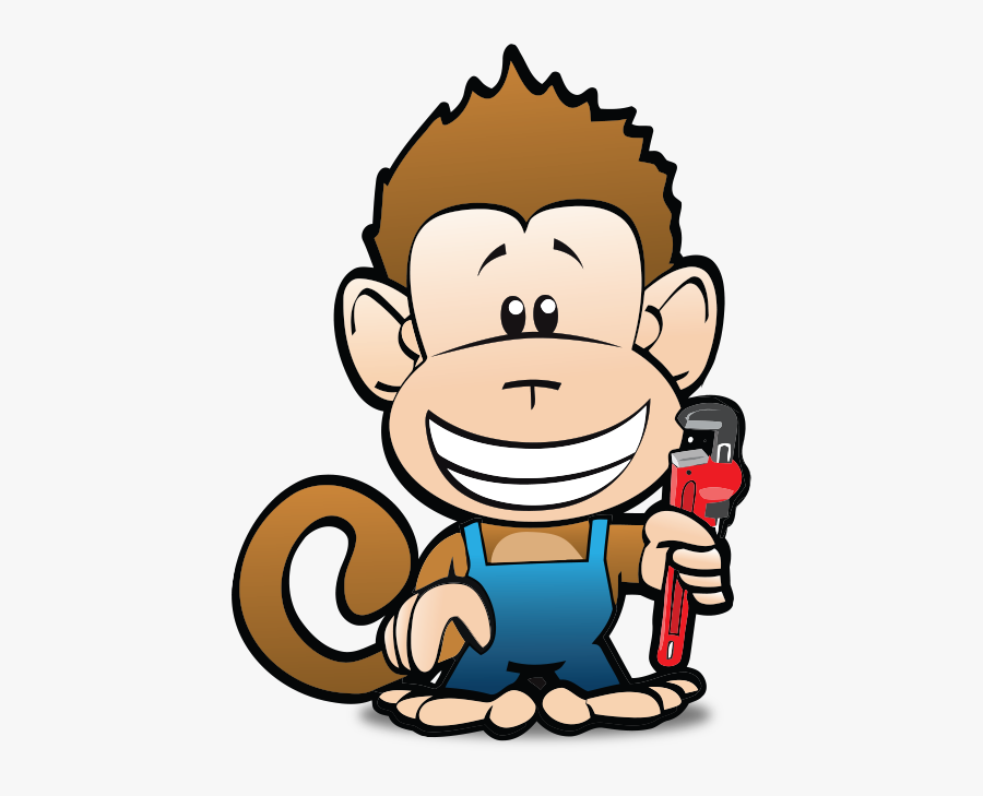 Cute Cartoon Monkey Png High-quality Image - Monkey With Wrench Clipart, Transparent Clipart