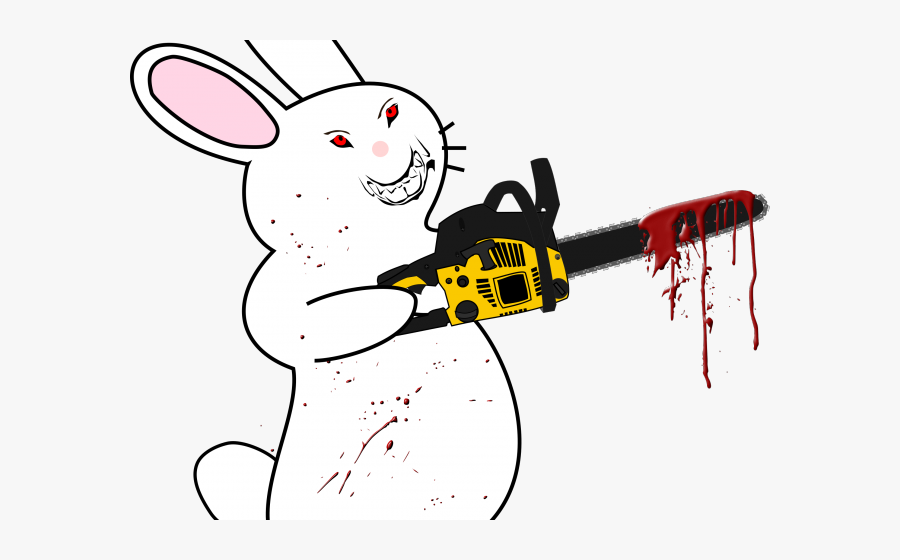 Chainsaw Clipart Guy - Bunny With Mask And Chainsaw, Transparent Clipart