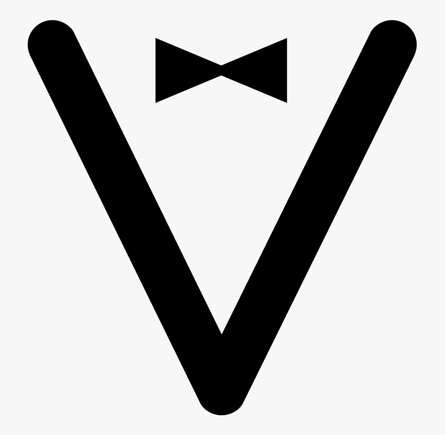 Capital V- Black With Bow Tie - Arrow Carrot Icon Png, Transparent Clipart