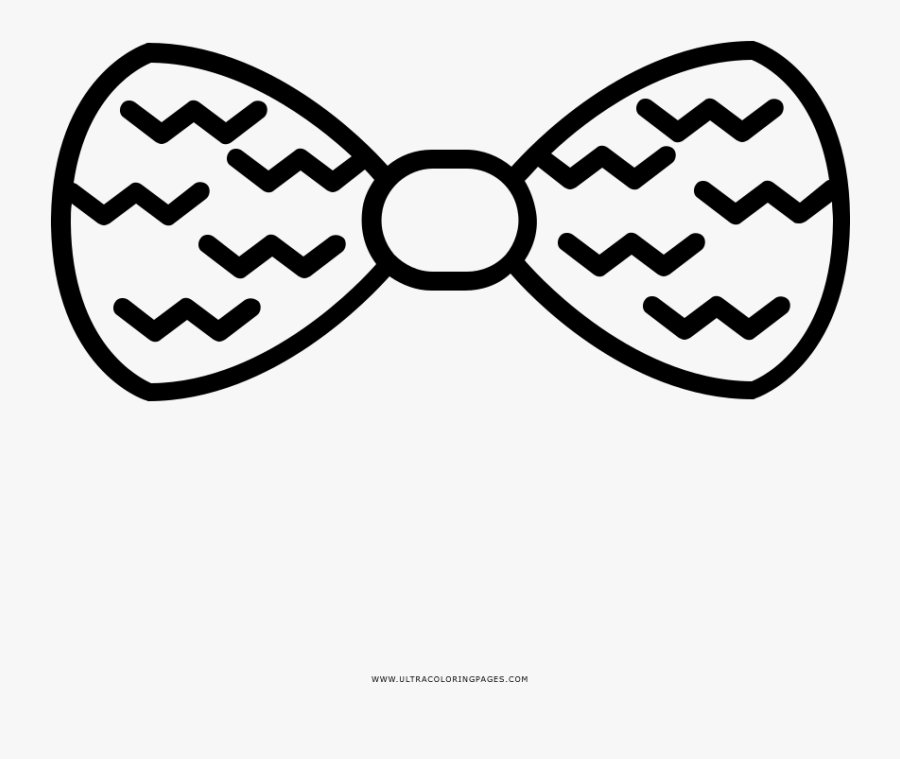 Bow Tie Coloring Page - Line Art, Transparent Clipart