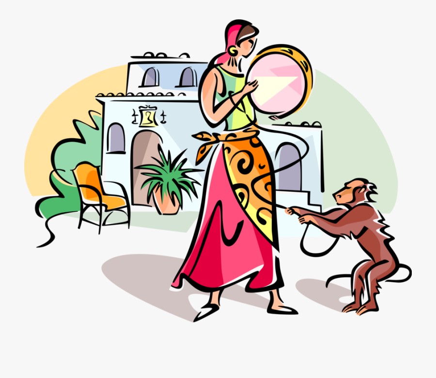 Vector Illustration Of Spanish Gypsy Roma Woman And - Roma Gypsies Clip Art, Transparent Clipart