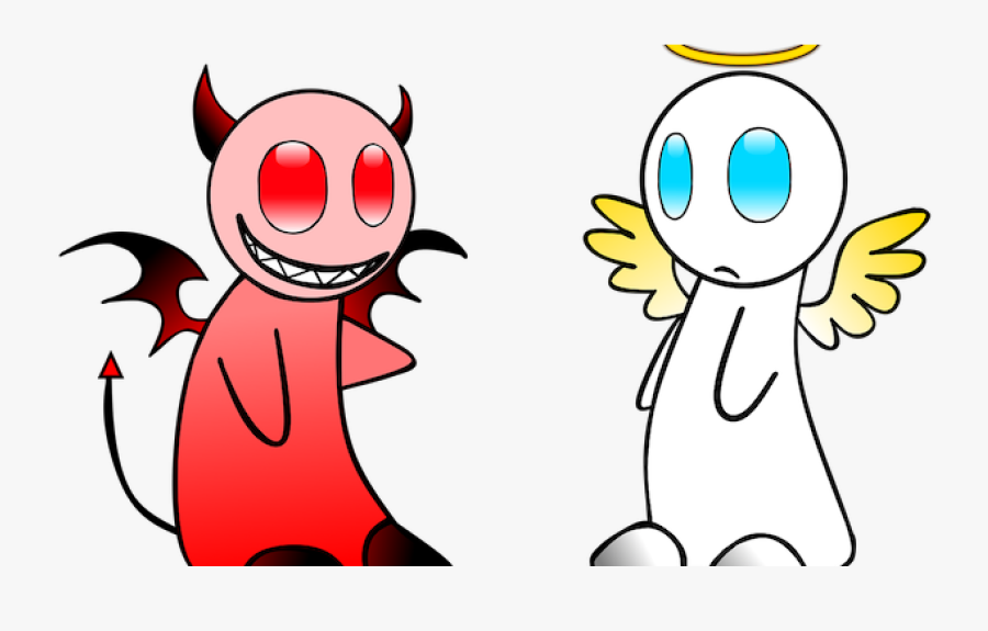 Cartoon Angel And Devil, Transparent Clipart