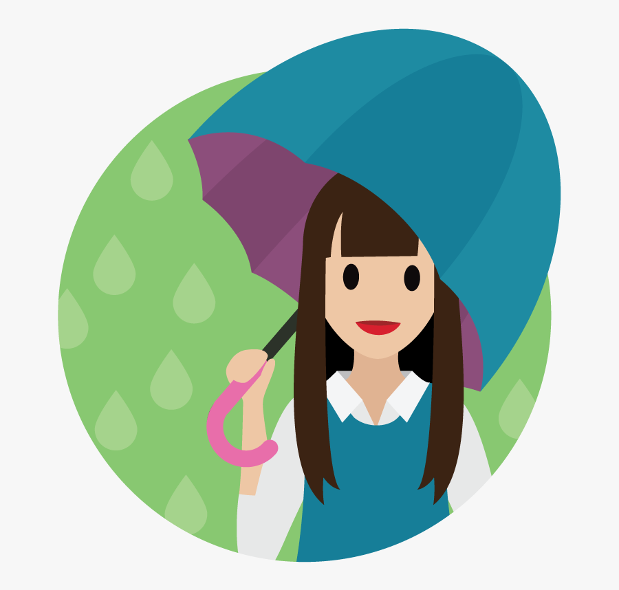 Salesforcelandian Using An Umbrella To Shield From - Cartoon, Transparent Clipart
