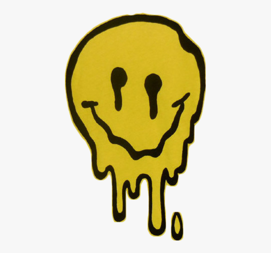 #smile #smiley #aesthetic #aesthetictext #sad #sadness - Melting Smiley Face, Transparent Clipart
