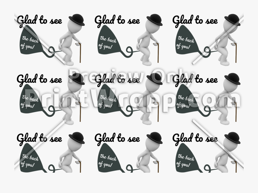 Design 1186, Glad To See The Back Of You, Retirement,, Transparent Clipart