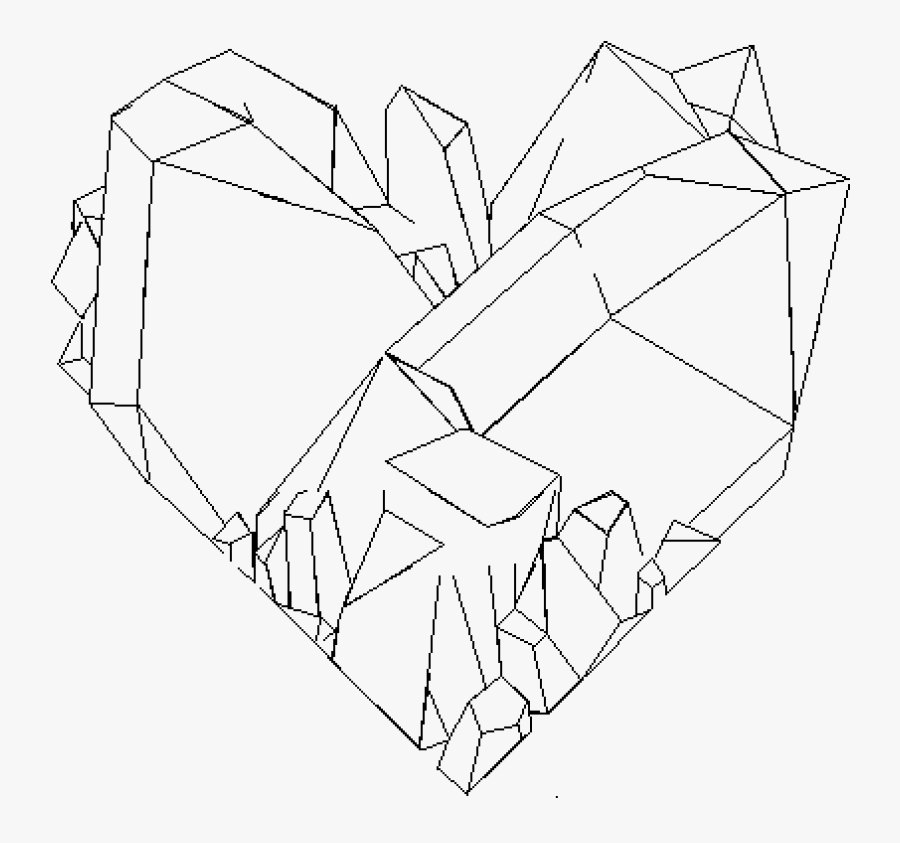 Vector Crystal Line Drawing Crystal Heart Drawing , Free Transparent