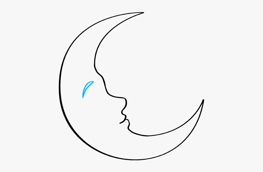How To Draw Crescent Moon - Line Art , Free Transparent Clipart - ClipartKe...