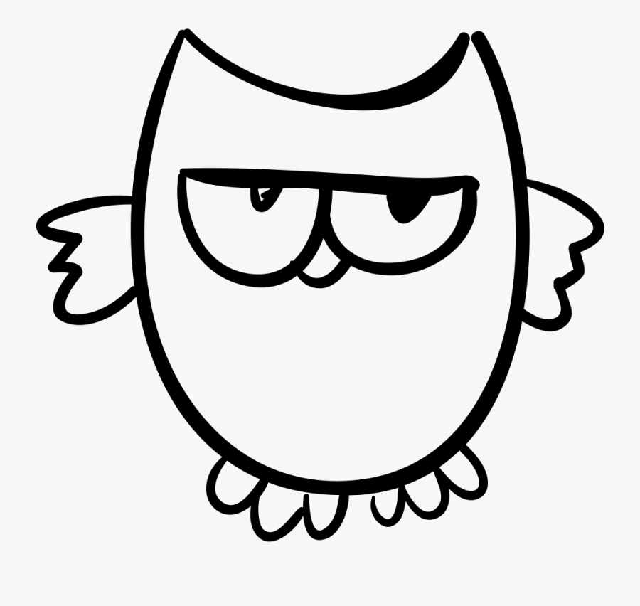 Owl Night Bird Outline - Owl Outline With Glasses, Transparent Clipart
