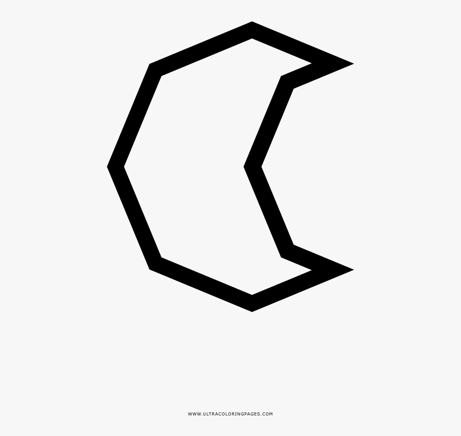 Crescent Moon Coloring Page - Line Art, Transparent Clipart