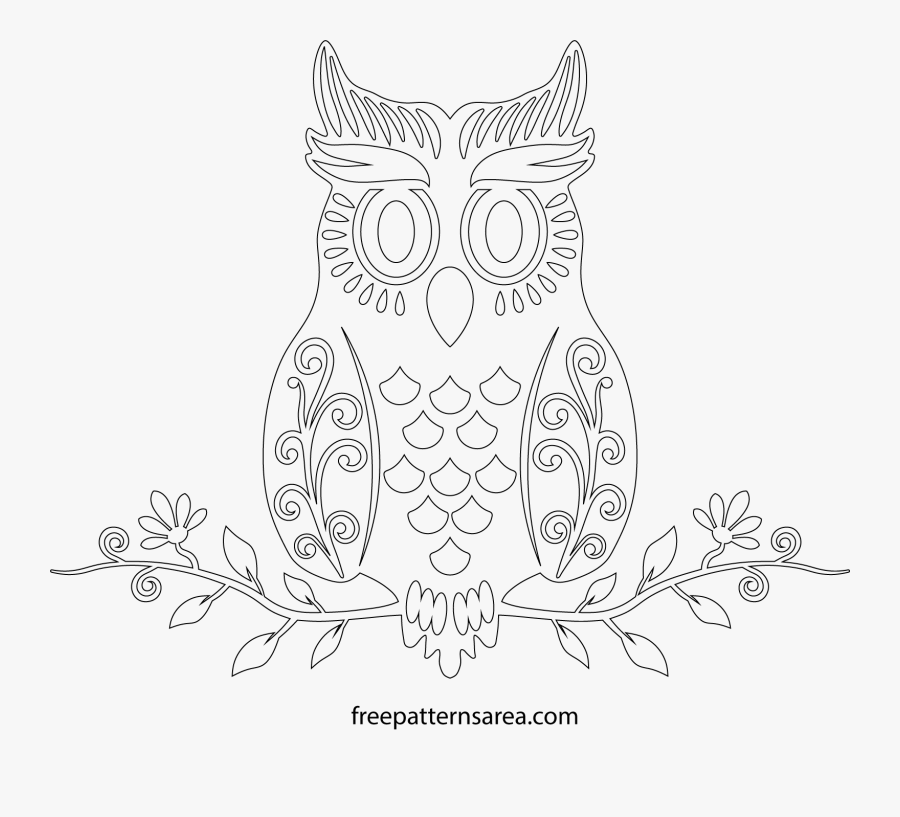 Habitat Drawing Owl - Line Art, Transparent Clipart
