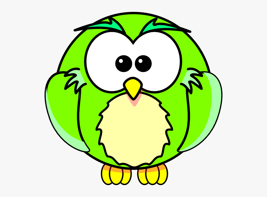 Green Owl Svg Clip Arts - Printable Cartoon Coloring Book, Transparent Clipart