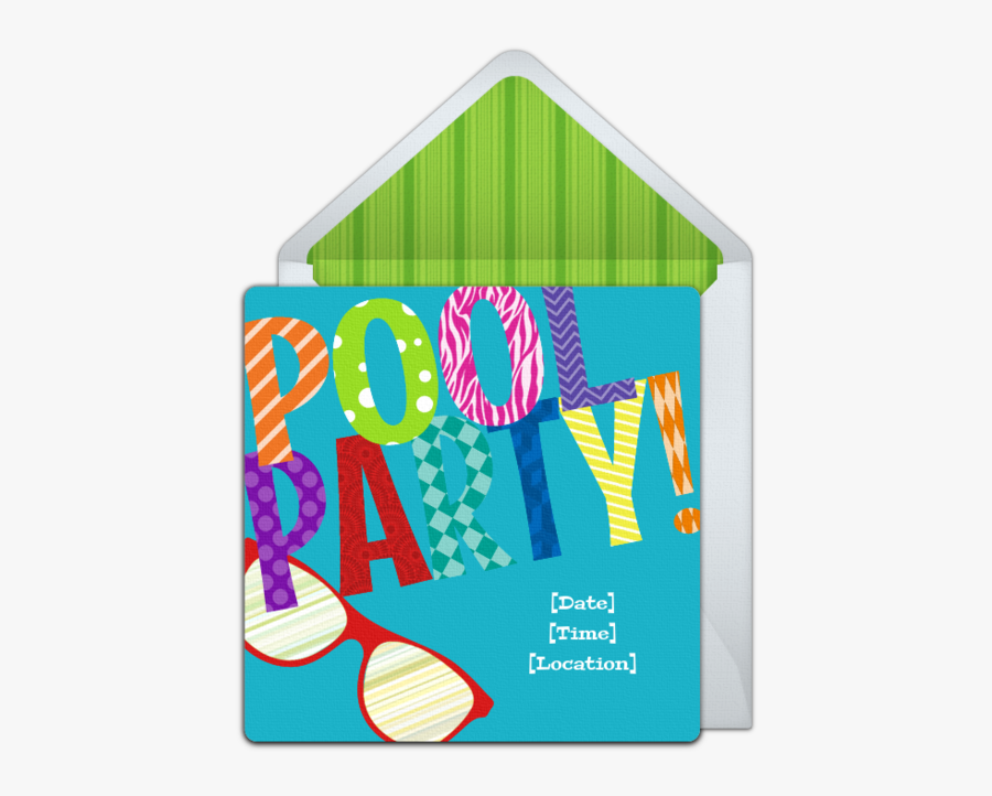 Pool Party Label Transparent, Transparent Clipart