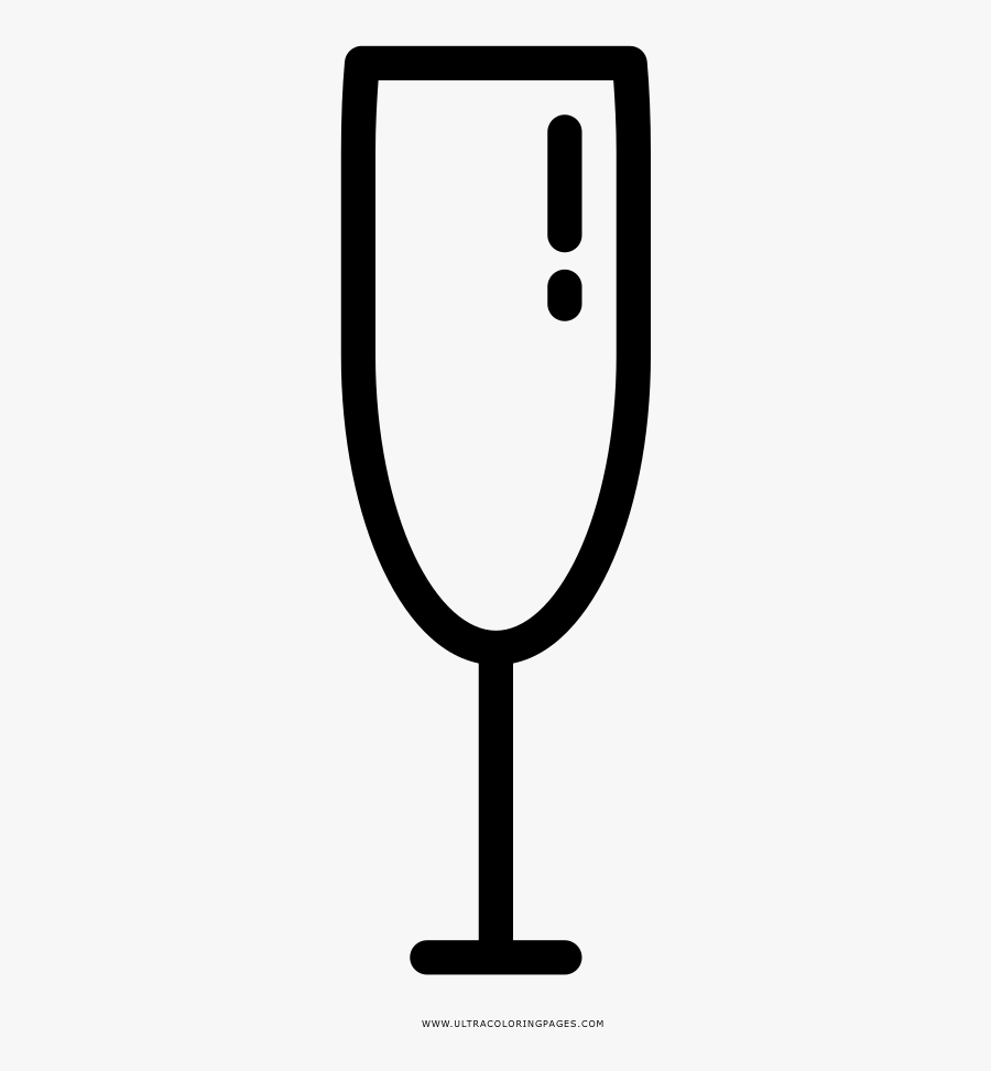Champagne Flute Coloring Page, Transparent Clipart
