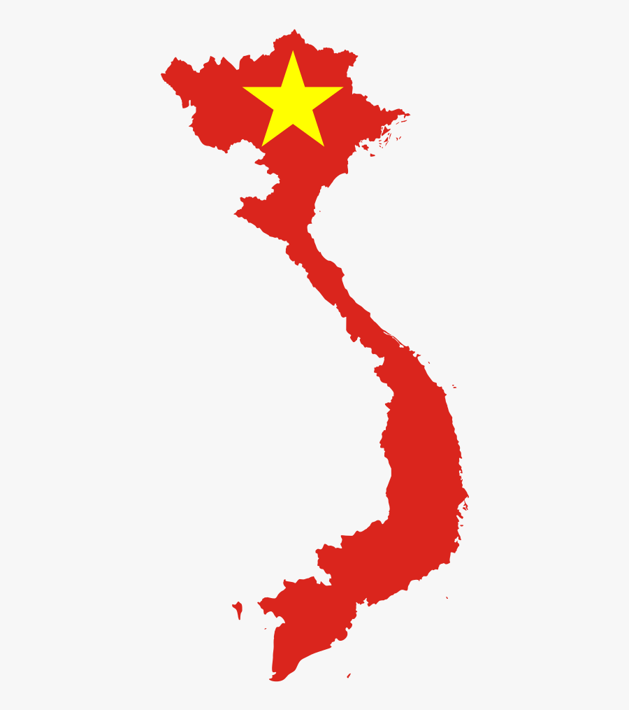 Vietnam Map Flag - Vietnam Flag Map, Transparent Clipart