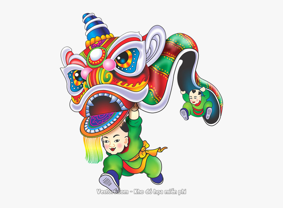 Lunar New Year Vietnam Lion Dance - Chuc Mung Nam Moi 2014 Vector, Transparent Clipart