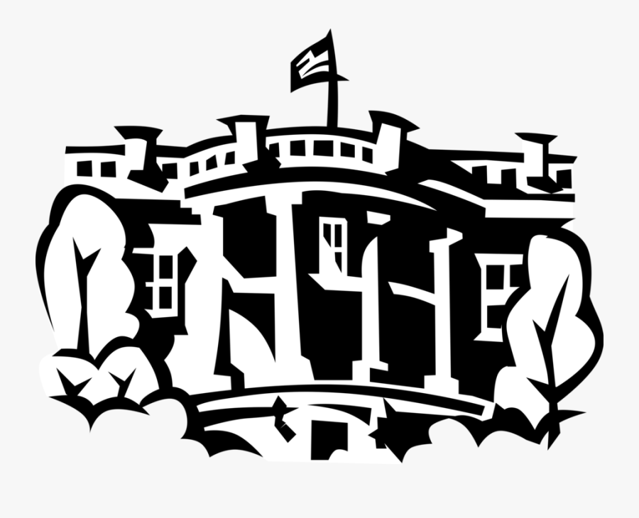 Vector Illustration Of The White House, Official Residence, Transparent Clipart