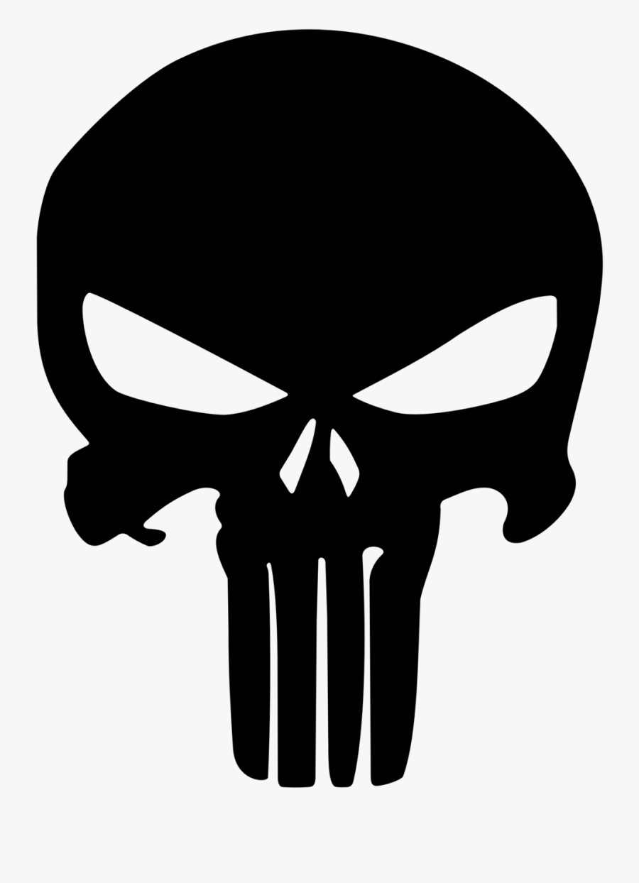 Punisher Stencil Clip Art - Punisher Skull Decal, Transparent Clipart