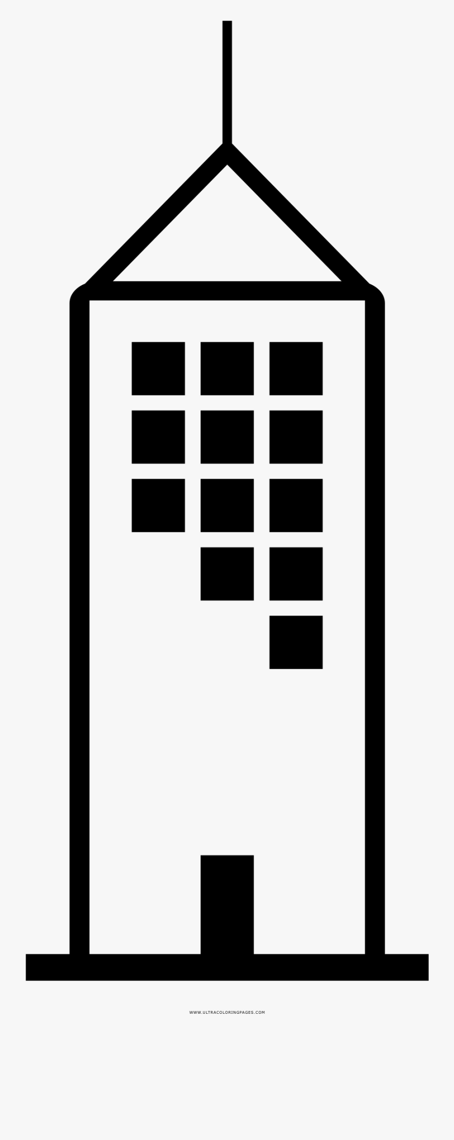 Skyscraper Coloring Page, Transparent Clipart