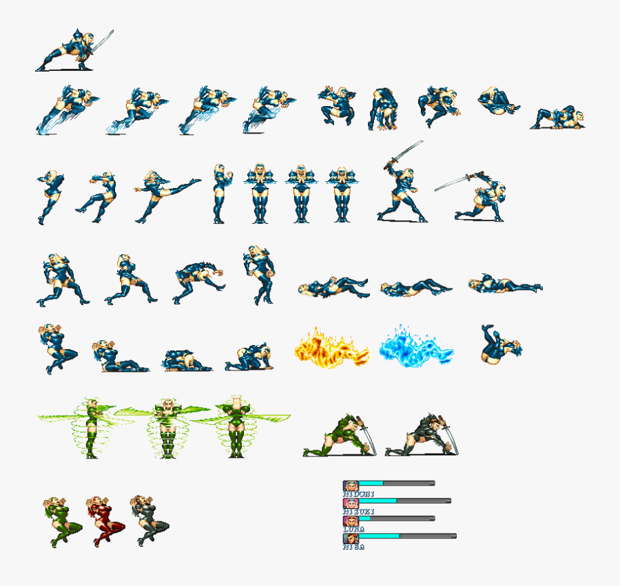 Punisher Mizuki Sprite - Arcade The Punisher Kunoichi, Transparent Clipart