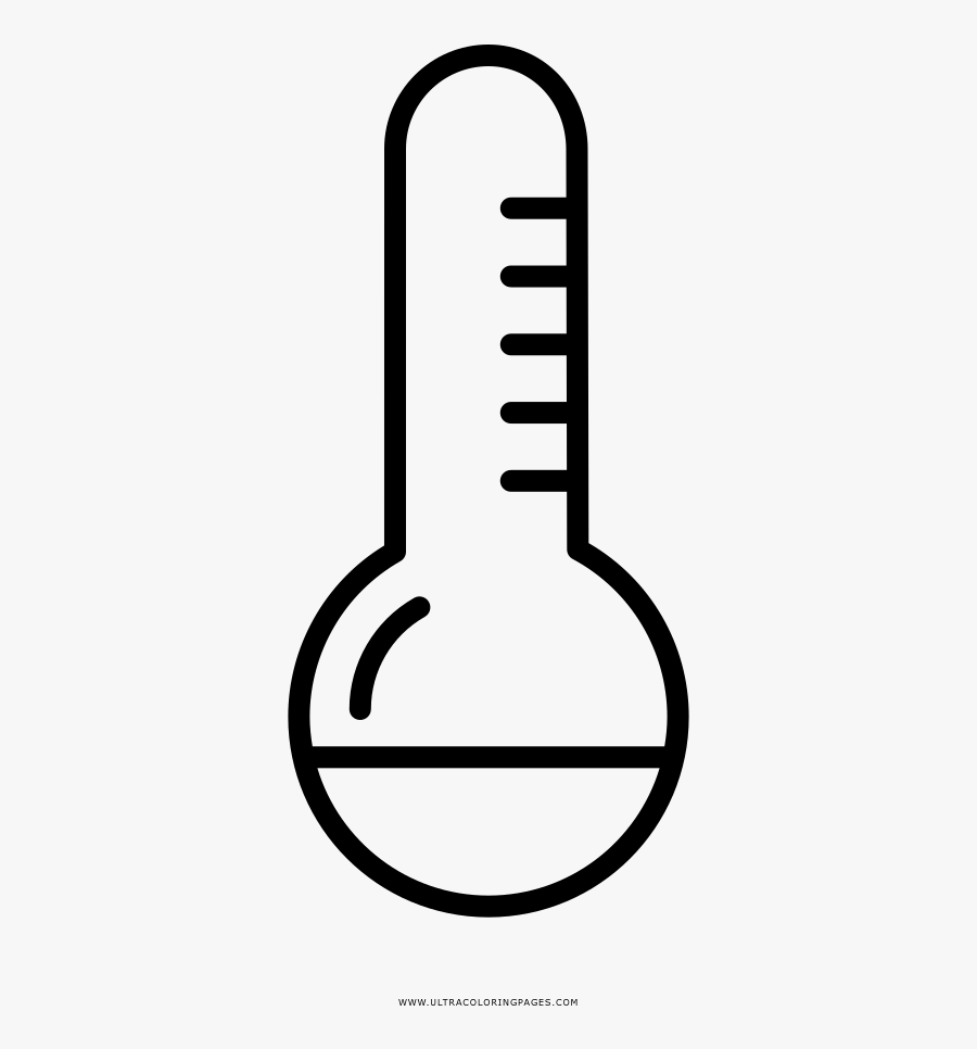 Thermometer Coloring Page - Thermometer Coloring, Transparent Clipart