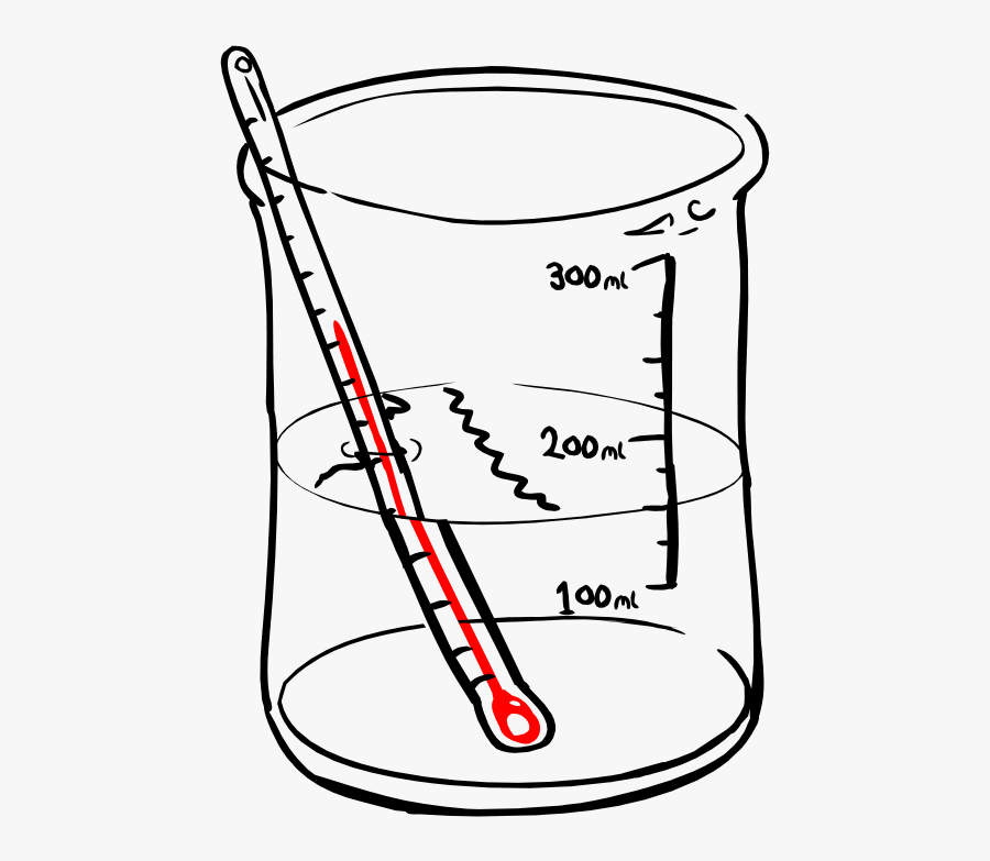 Thermometer In Beaker Drawing, Transparent Clipart