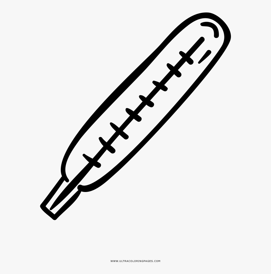 Thermometer Coloring Page - Drawing, Transparent Clipart