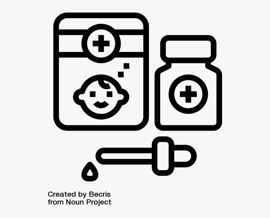Illness- Medicine And Thermometer - Baby Medicine Icon, Transparent Clipart
