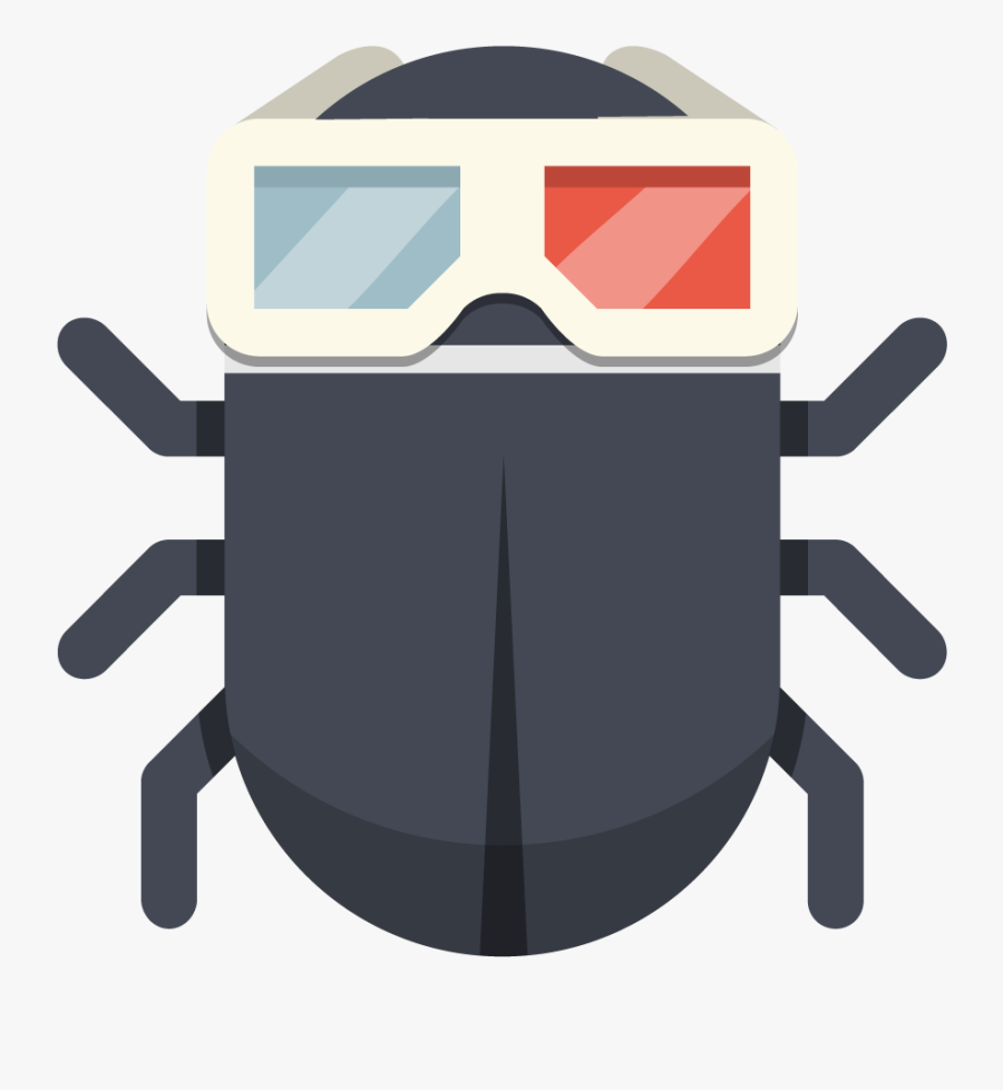 A Bug Wearing 3d Glasses, Transparent Clipart