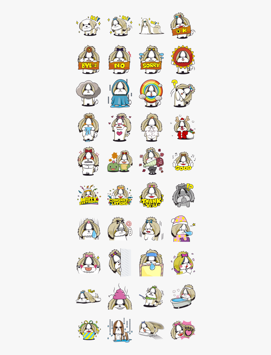Sticker1000099-shih Tzu Stamp - Line, Transparent Clipart