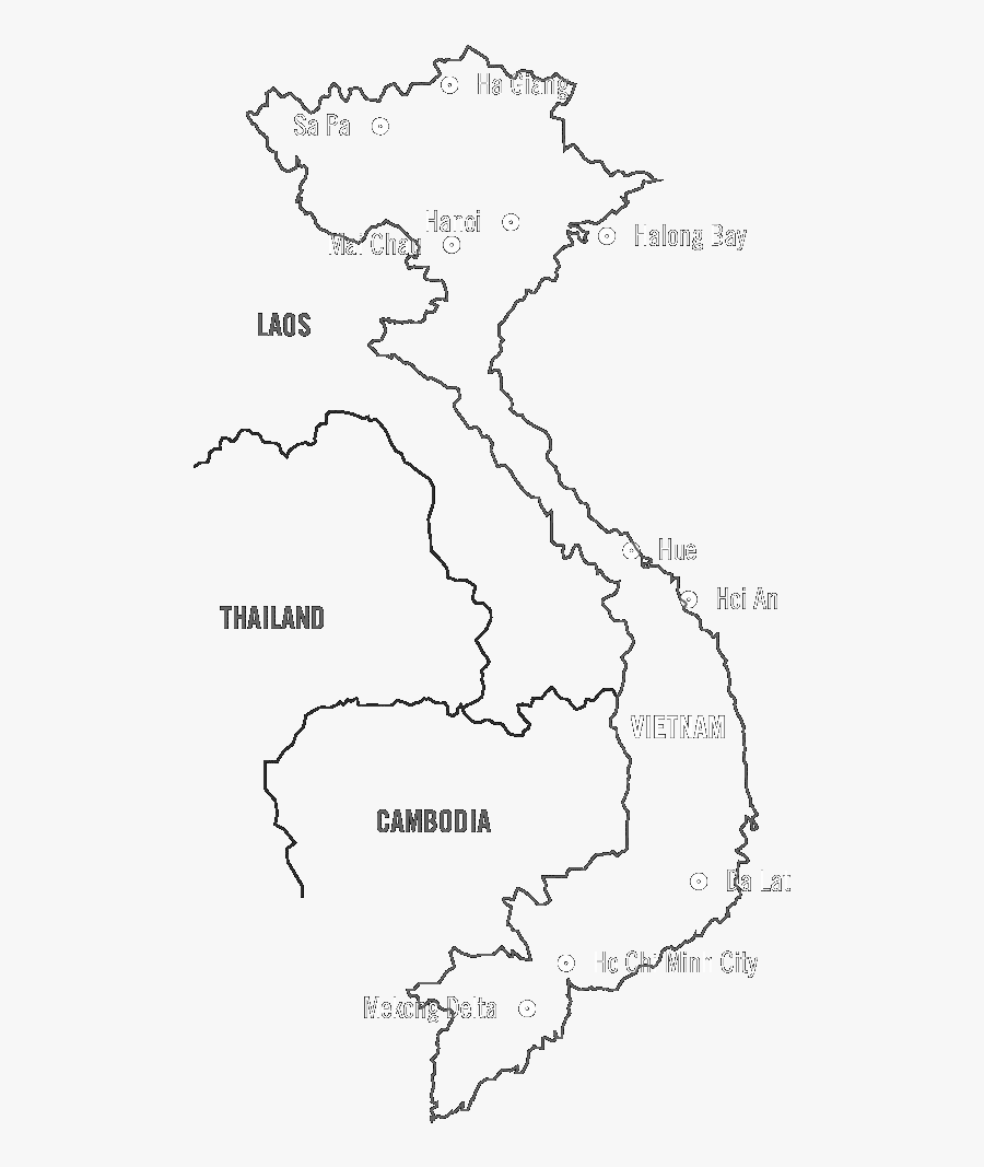 Bay Drawing Landscape Vietnam - Vietnam Map In Black And White, Transparent Clipart
