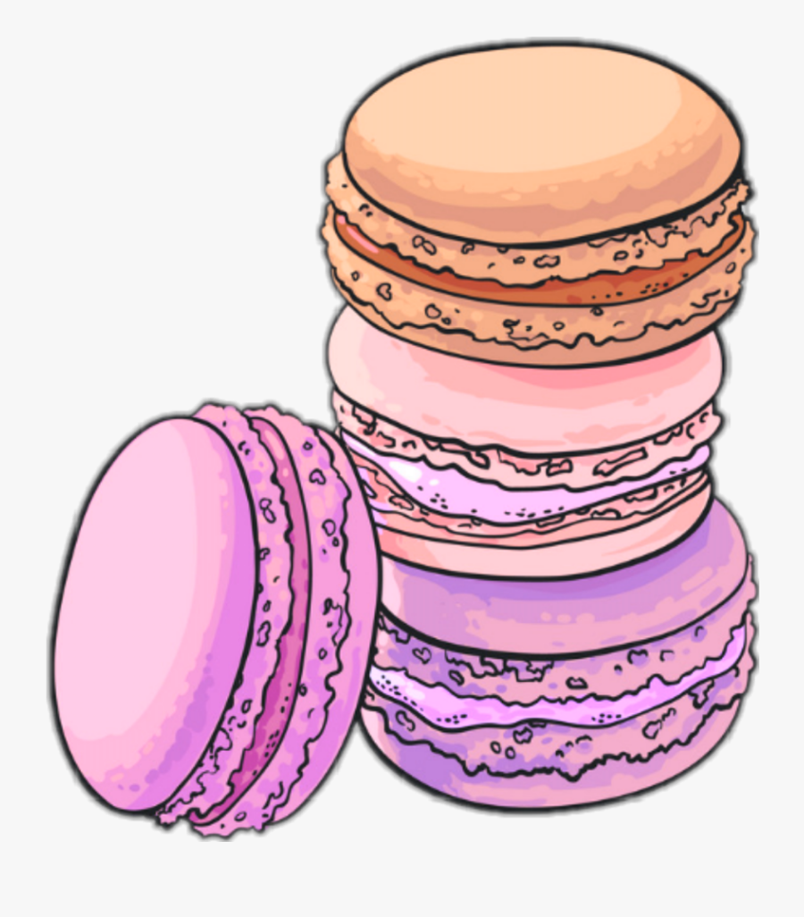 #violet #purple #rose #pink #macaron #gateaux - Macaroon Drawing, Transparent Clipart