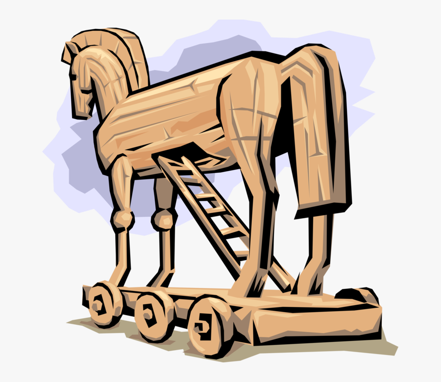 Vector Illustration Of Ancient Classical Antiquity - Trojan Horse Allusion, Transparent Clipart