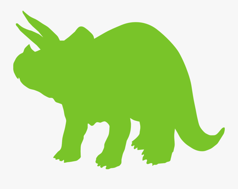 Dino Triceratops Horns Stand Transparent Image - Dinosaur Silhouette Green, Transparent Clipart