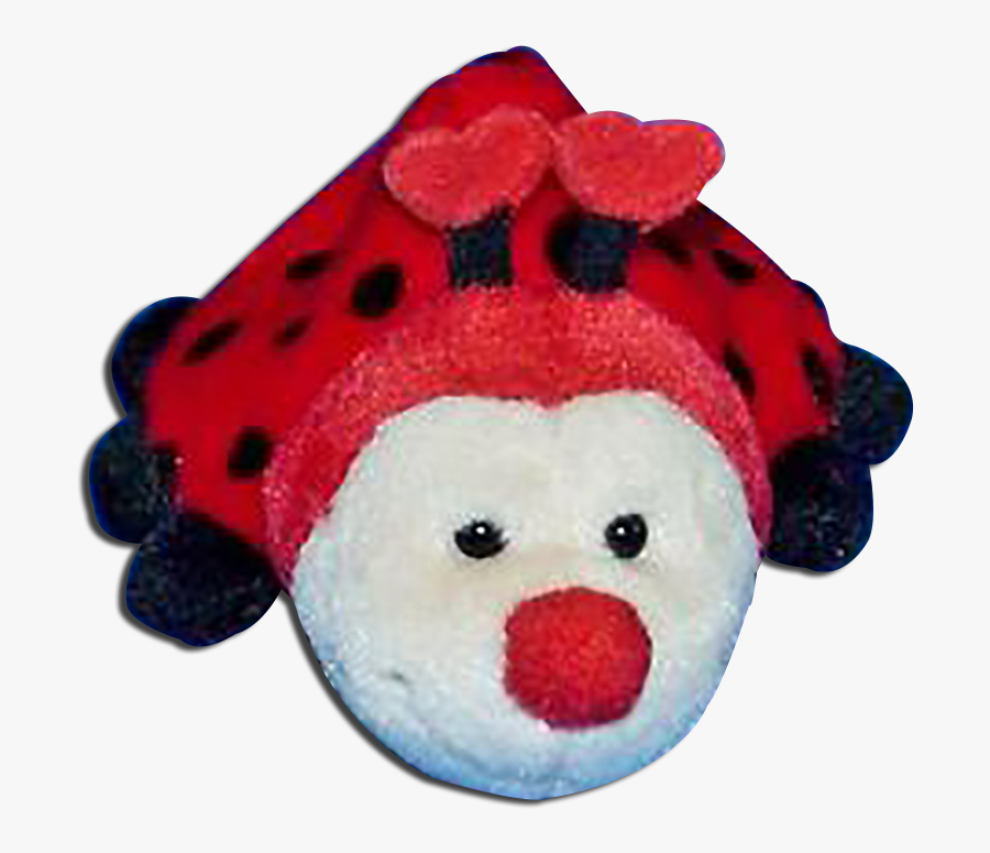 Plush Ladybug With Red Face And Heart Antennas Stuffed - Valentines Day Love Bug Plush, Transparent Clipart