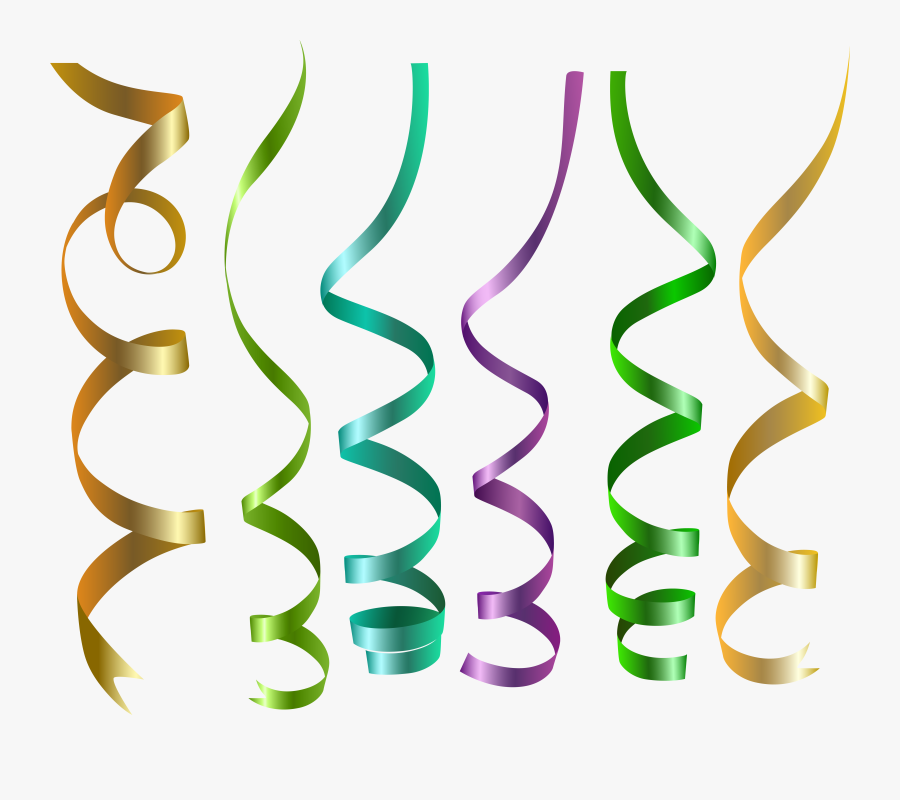 Transparent Ribbons Curly, Transparent Clipart