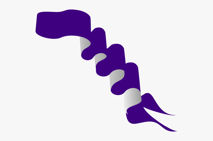 Four Purple Ribbons Clipart, Transparent Clipart