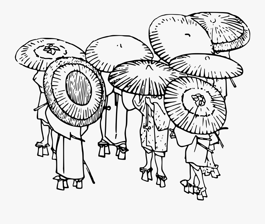 Umbrellas Clip Arts - Line Art Japan Png, Transparent Clipart