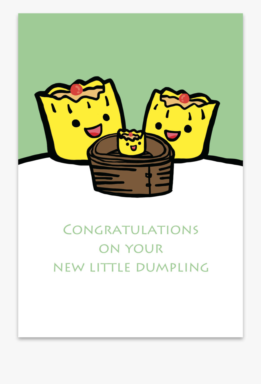 Congratulations On Your New Little Dumpling Green - Cartoon, Transparent Clipart