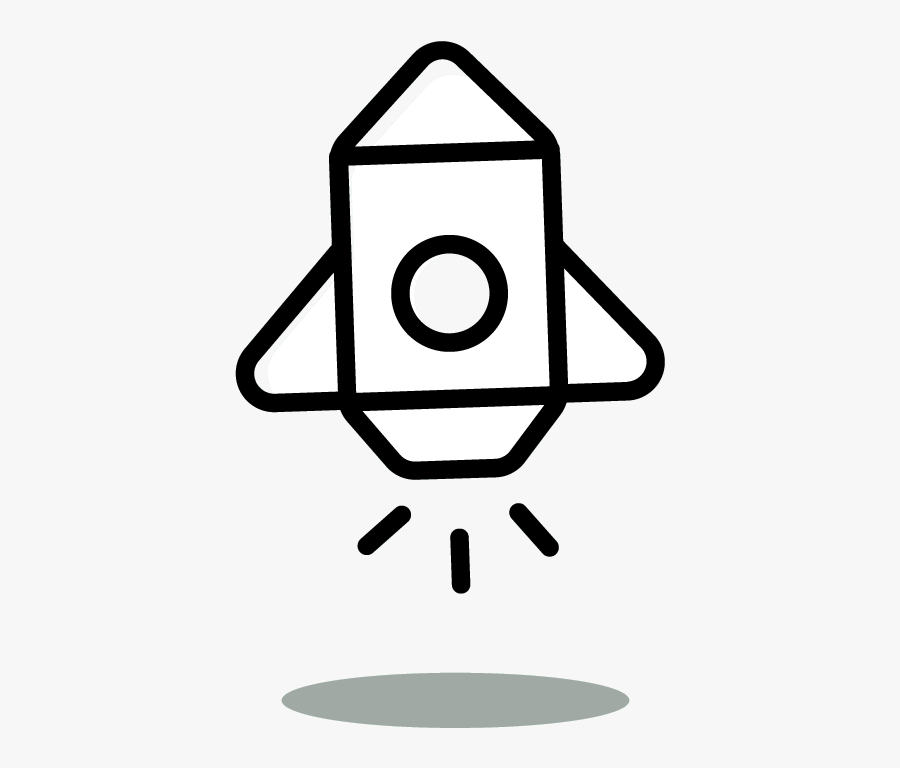 Line Art Of A Rocket To Represent Process - Portable Network Graphics, Transparent Clipart