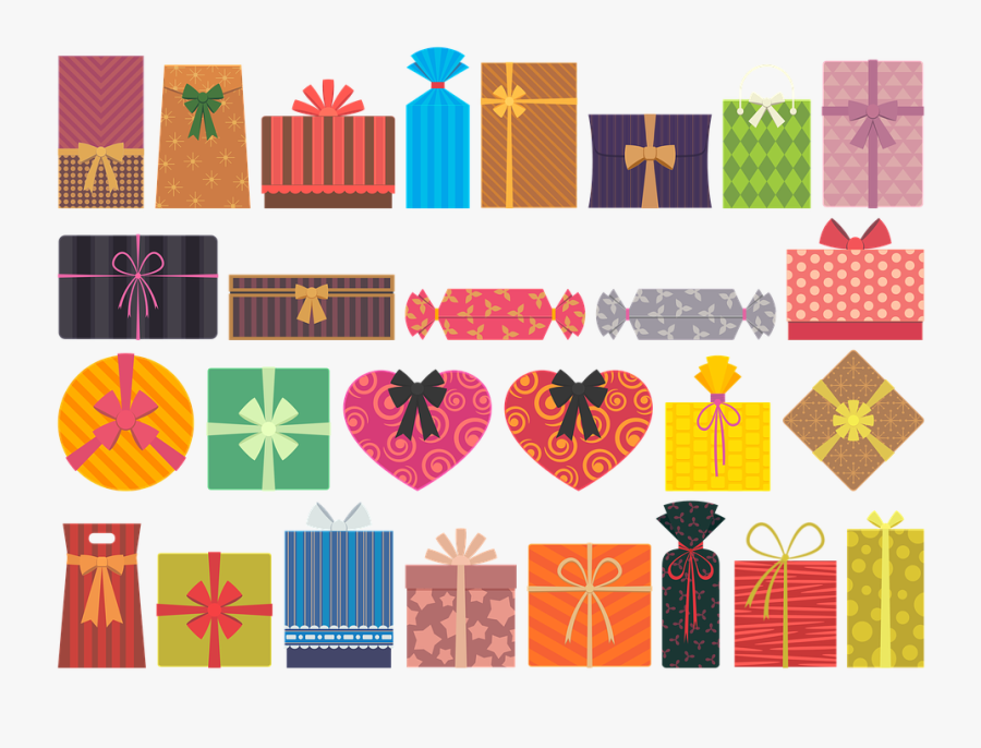 Presents Line Transparent, Transparent Clipart