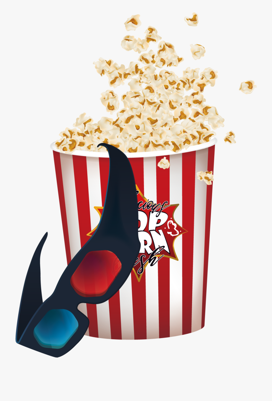 Popcorn 3d Film, Transparent Clipart