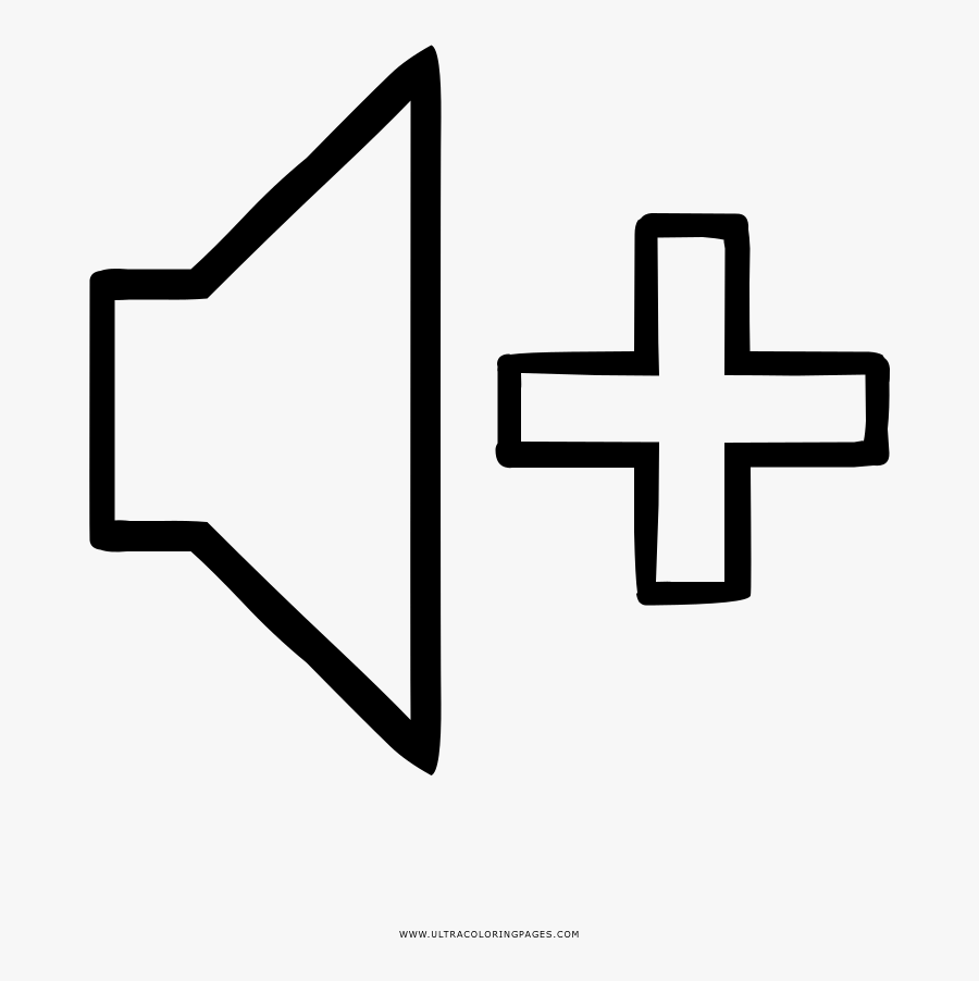 Volume Up Coloring Page - Cross, Transparent Clipart