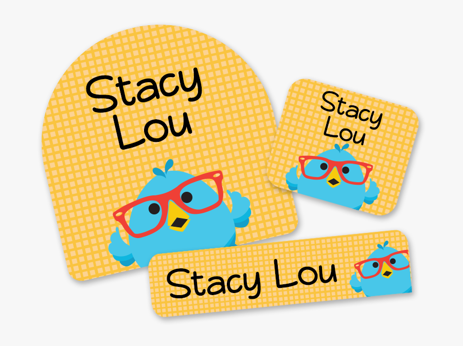 First Class School Labels Tweet Bird And Glasses, Transparent Clipart