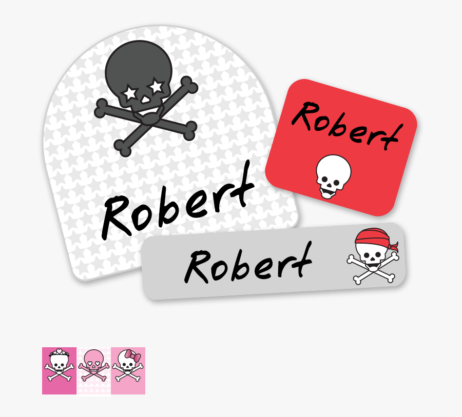 Skulls And Pirates Labels For School, Transparent Clipart