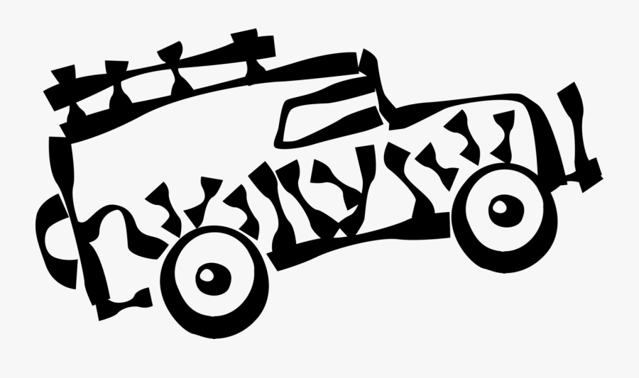 Vector Illustration Of African Safari Four Wheel Drive, Transparent Clipart