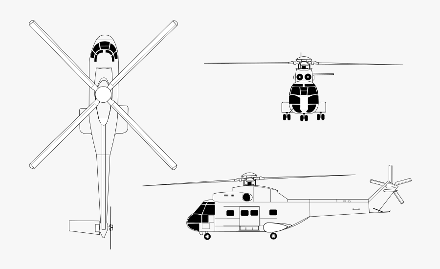 Helicopter Puma Sa 330, Transparent Clipart