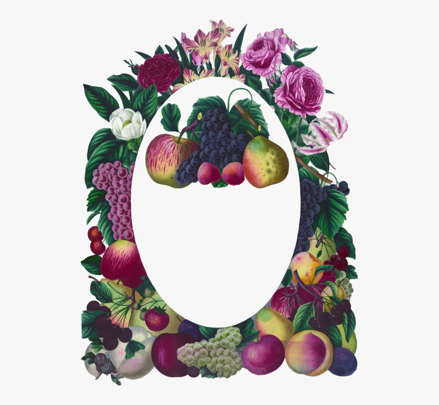 Food,natural Foods,superfood - Floral Frame Oval Vintage, Transparent Clipart