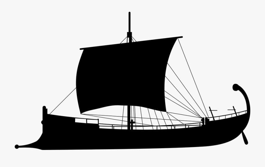 Ancient, Ship, Silhouette, Antiquity, Sailing, Boat - Ancient Greek Ship Silhouette, Transparent Clipart