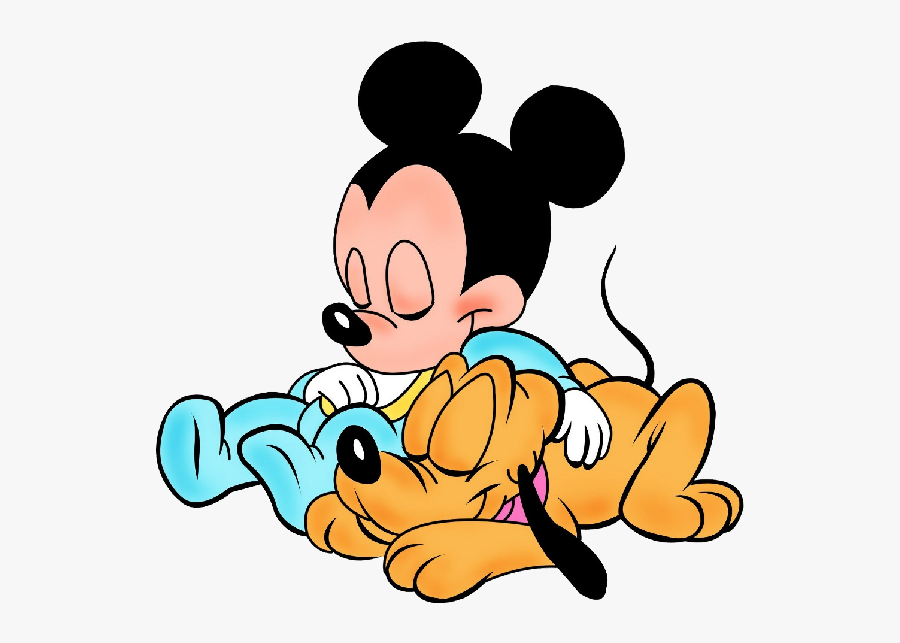 Gallery For Mickey Mouse Sleeping Clip Art - Baby Mickey And Pluto, Transparent Clipart
