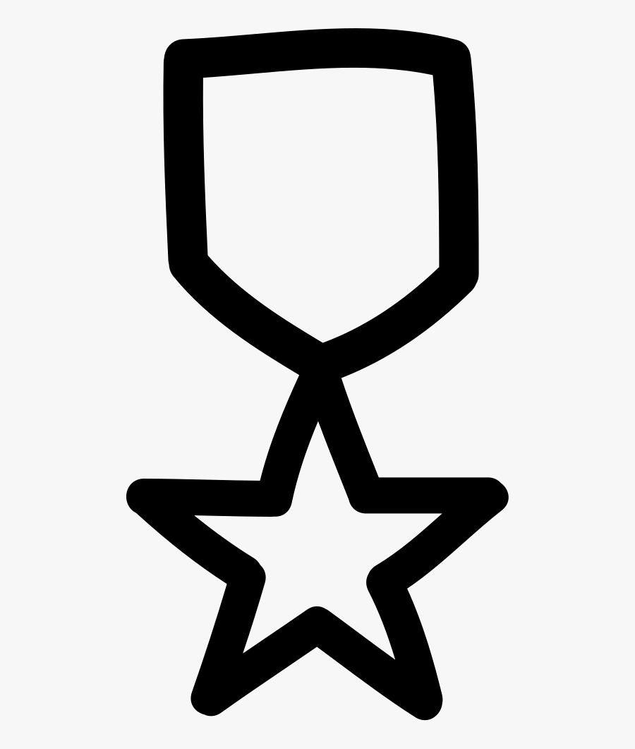 Star Badge Hand Drawn Outline - Pakistan Flag Moon And Star, Transparent Clipart